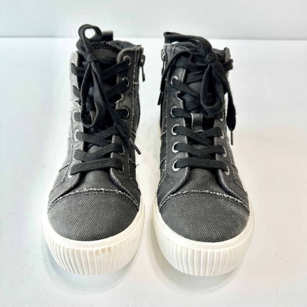 Blowfish Malibu Corrine Women's High-Top Sneakers Size 5.5 Washed Gray Zip-Up - Picture 4 of 14